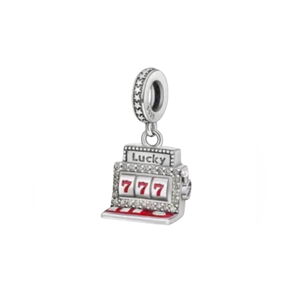 S925 Lucky 777 Slots Casino Charm Pandora Style